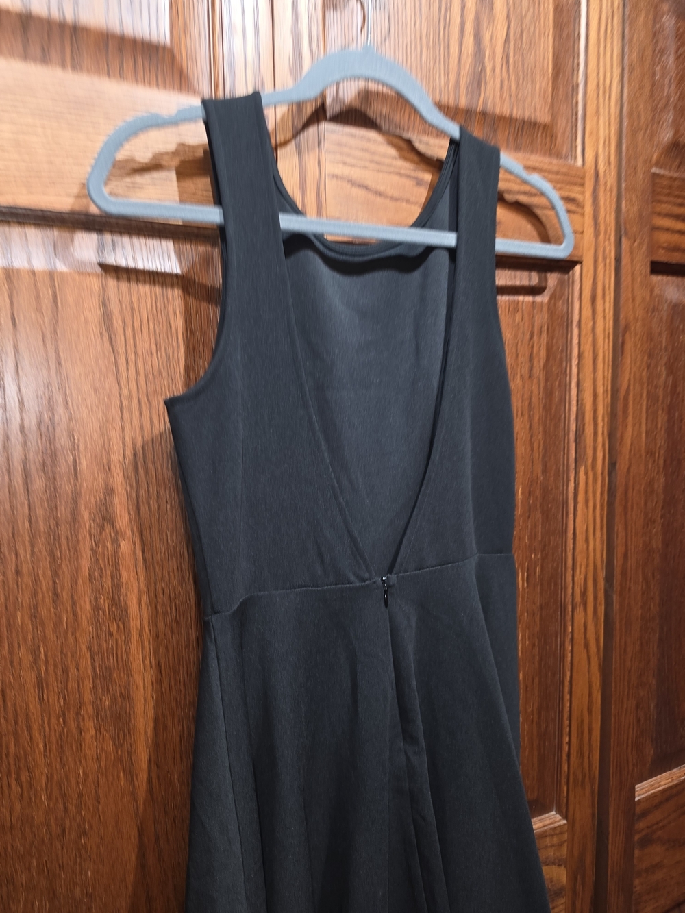 Lulus Black Crew Neck Deep V-Back Dress | Backless Fit & Flare LBD | M